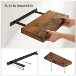 VASAGLE Mensola Da Parete, Mensola Da Muro Per Libri Quadri Decorazioni Cornice Foto, 40 X 20 X 3,8 Cm, MDF, Studio Salotto Cucina Corridoio Camera Da Letto Bagno, Marrone Vintage Da SONGMICS -Negozio al dettaglio VIDAXL || HOMCOM || Songmics 97057226 3