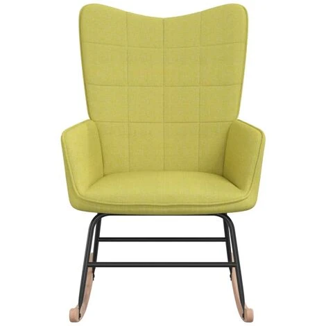 Nova Sedia Con Piedi A Dondolo Rivestita In Tessuto Vari Colori Colore : Verde 2 Nova Sedia Con Piedi A Dondolo Rivestita In Tessuto Vari Colori Colore : Verde - immagine 2