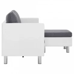 Divano A 3 Posti Con Cuscini Bianco In Similpelle -Negozio al dettaglio VIDAXL || HOMCOM || Songmics 97207564 4