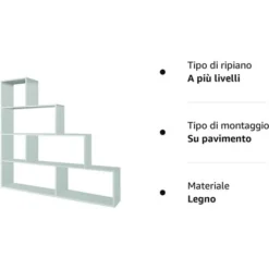 LIBRERIA LEGNO RIPIANI SCAFFALE CAMERA MELAMINA UFFICIO ROVERE 6 RIPIANI ARREDO 7 LIBRERIA LEGNO RIPIANI SCAFFALE CAMERA MELAMINA UFFICIO ROVERE 6 RIPIANI ARREDO -Negozio al dettaglio VIDAXL || HOMCOM || Songmics 97307625 4
