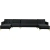 Divano Ad U Da 6 Posti Velluto Nero XXL Componibile A 6 Posti Aberdeen