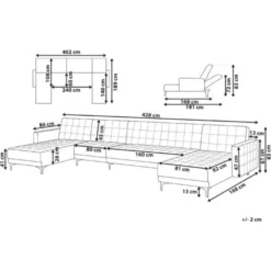 Divano Ad U Da 6 Posti Velluto Nero XXL Componibile A 6 Posti Aberdeen -Negozio al dettaglio VIDAXL || HOMCOM || Songmics 97776748 3