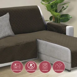 Copridivano 3 Posti 240x305 Cm Con Penisola Reversibile Destra/sinistra Impermeabile E Antimacchia -Negozio al dettaglio VIDAXL || HOMCOM || Songmics 98484915 4