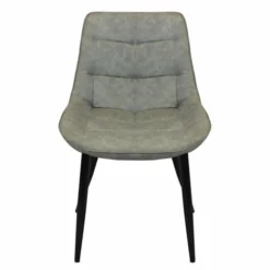 Sedia Larga Da Interno Sala Da Pranzo Con Struttura In Metallo E Seduta Morbida Rivestita In Ecopelle No Arm