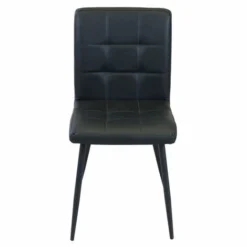 Sedia Da Interno Sala Da Pranzo Con Struttura In Metallo E Seduta Larga Rivestita In Ecopelle Ginter