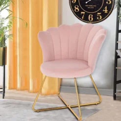 Poltrona Sedia Relax Con Schienale E Seduta In Velluto Rosa Struttura Metallo -Negozio al dettaglio VIDAXL || HOMCOM || Songmics 98496096 5