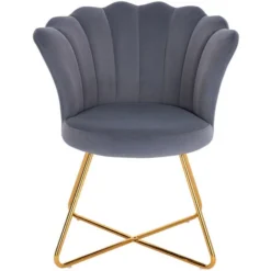 Poltrona Sedia Relax Con Schienale E Seduta In Velluto Grigio Struttura Metallo -Negozio al dettaglio VIDAXL || HOMCOM || Songmics 98496101 3