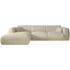 Divano In Tessuto Testurizzato Beige - Angolo A Sinistra - POGNI
