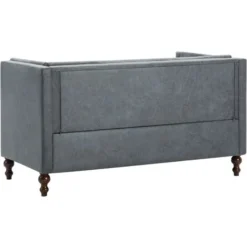 Divano Chesterfield A 2 Posti Divano Fisso Sofa Da Soggiorno Rivestito In Tessuto Grigio ITD68629 -Negozio al dettaglio VIDAXL || HOMCOM || Songmics 99903381 4